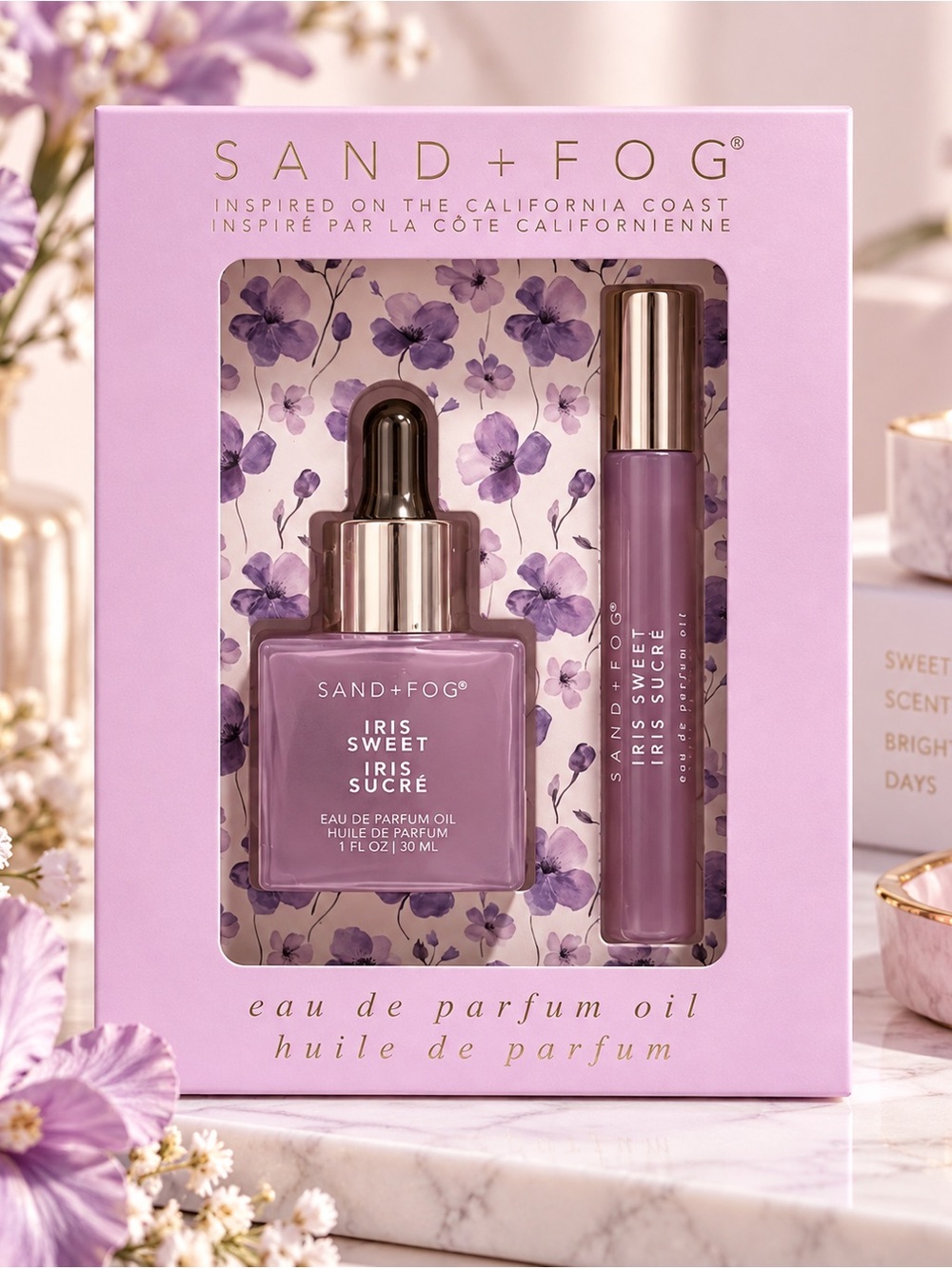 SAND + FOG Iris Sweet Eau de Parfum Oil Gift Set – 30 mL + 10 mL 💜✨